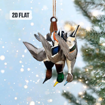 Duck Hunting Flat Ornament – Hunting Rearview Mirror Car Accessory, Christmas Ornament Gift for Dad, Husband & Hunting Lovers