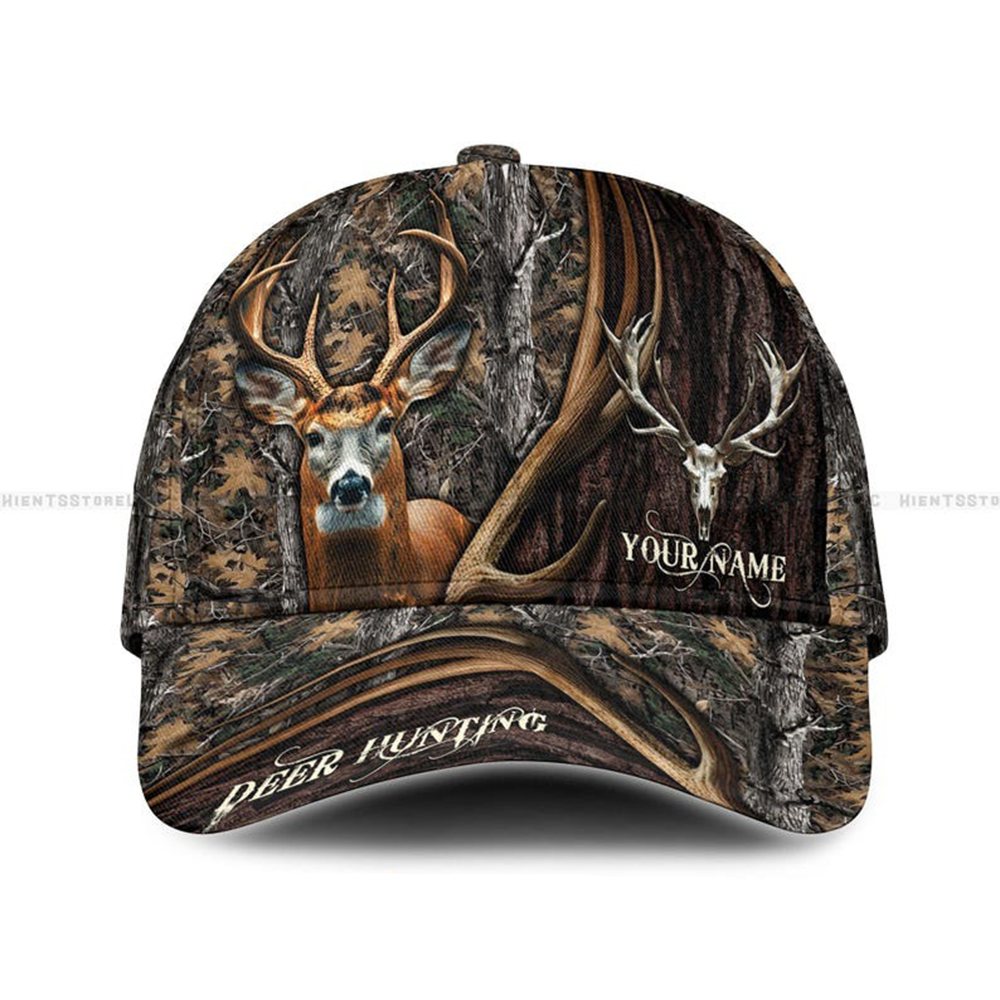 Custom Name Deer Hunting Cap – Personalized Camo Baseball Hat Gift for Hunters & Outdoor Men