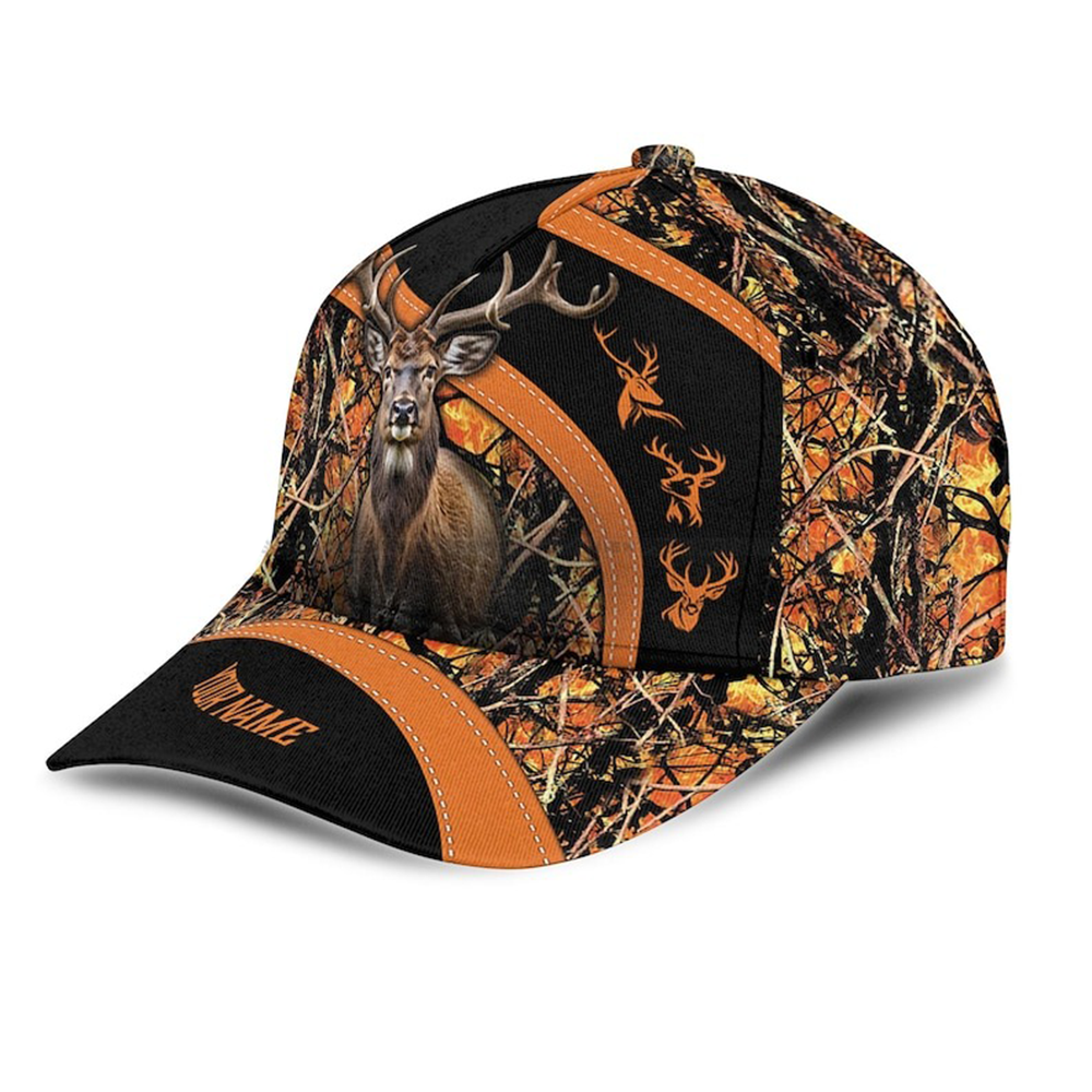 Custom Name Deer Hunting Cap – Personalized Camo Hat for Men, Hunter Gift, Outdoor Camouflage Baseball Cap