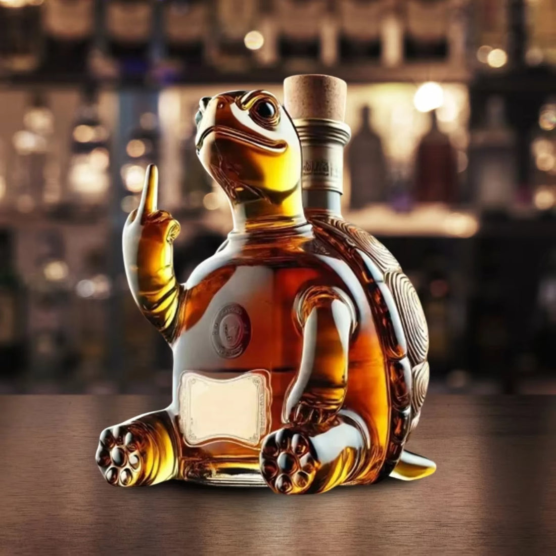 Turtle Whiskey Bottle Decanter – Vintage Animal Glass Flask for Home Bar, Table Decor, Party Centerpiece Gift for Men & Whiskey Lovers